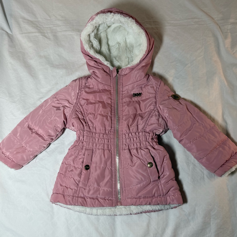 DKNY Pink Kids Puffer Jacket 18-24M
